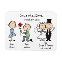 Niedliche Hochzeit Speichern Sie die Datumsmagnete