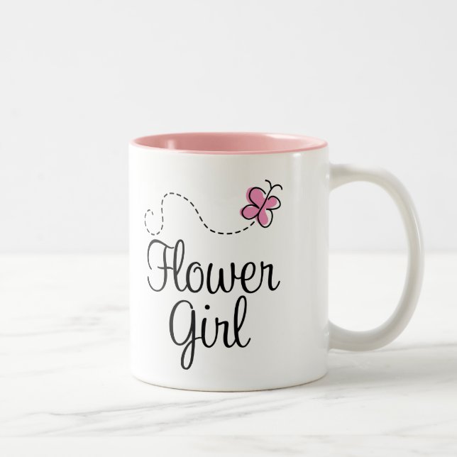 Niedliche Hochzeits-Blumen-Mädchen-Geschenk-Tasse Zweifarbige Tasse (Rechts)