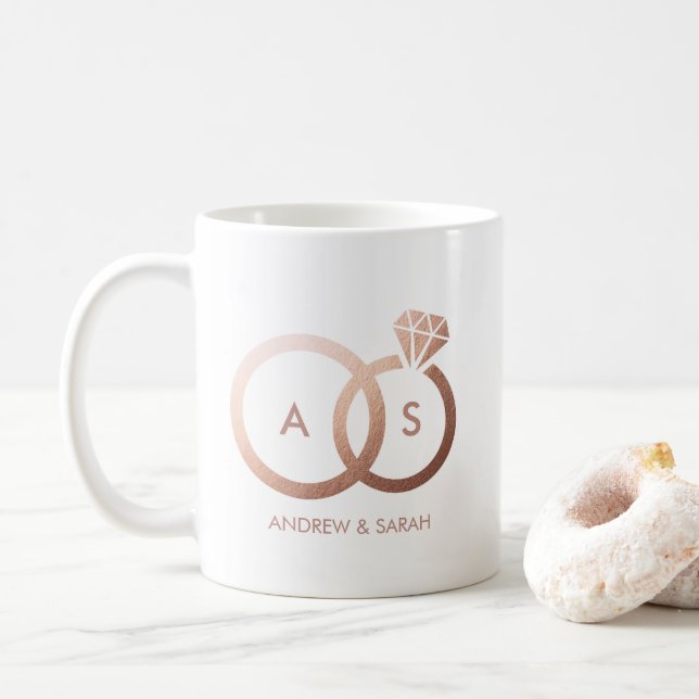 Niedliche Hochzeits-Kaffee-Tasse mit Kaffeetasse (Mit Donut)