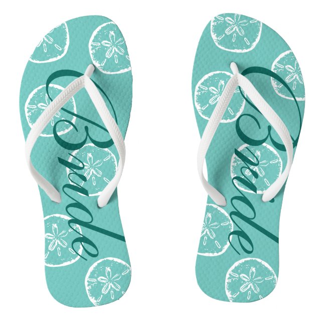 Niedliche Hochzeitskippen für Braut und Bräutigam Flip Flops (Fußbett)