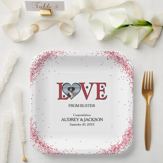 Niedliche Hochzeitspapier-Teller mit Herz-Shaping- Pappteller (Hochzeit)