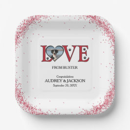 Niedliche Hochzeitspapier-Teller mit Herz-Shaping- Pappteller