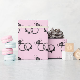 Niedliche Hochzeitsrings Sweet Light Pink Nahtlos Geschenkpapier