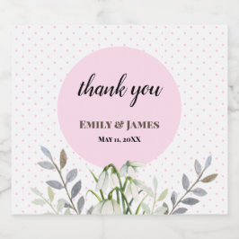 Niedliche Hochzeitweilige weiße Schneeröcke Pink P Bierflaschenetikett