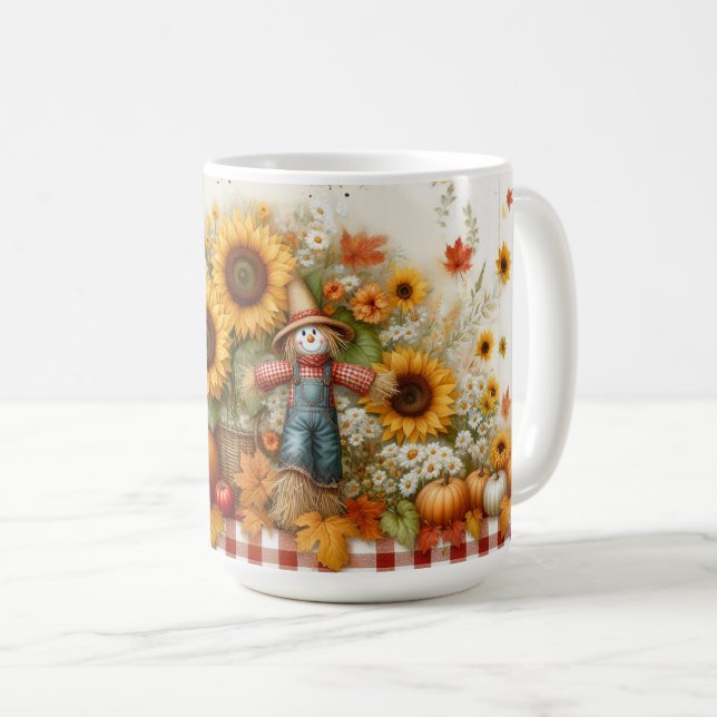 Niedliche Höhle mit Pumpkins und Blume Kaffeetasse (VorderseiteRechts)