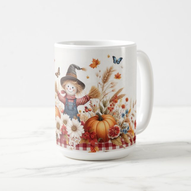 Niedliche Höhle mit Pumpkins und Wildblumen Kaffeetasse (VorderseiteRechts)