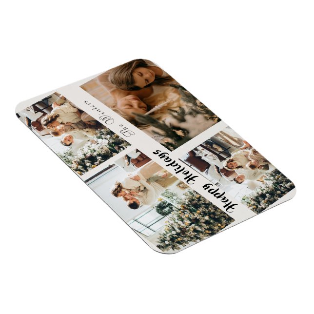 Niedliche Holiday Family Collage Accent Throw Kiss Magnet (Rechte Seite)