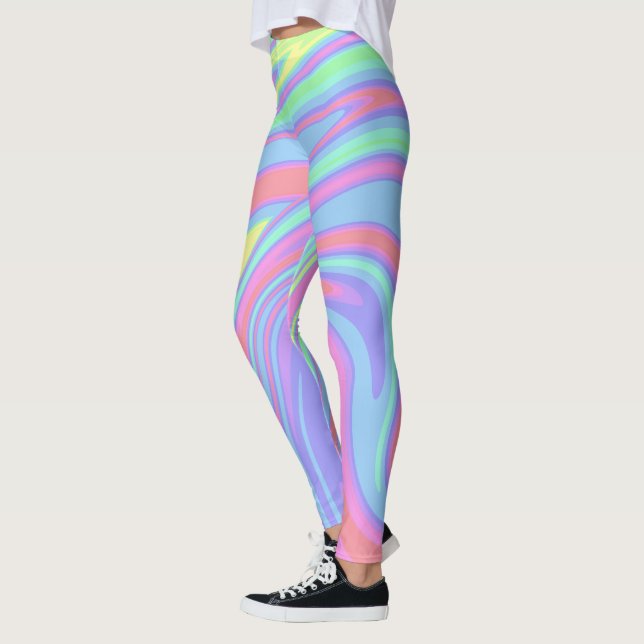 Niedliche holografische Marmorkunst Leggings (Links)