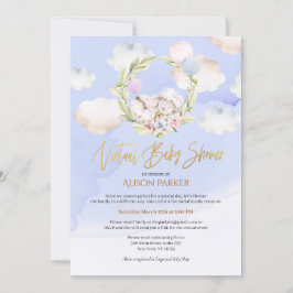 Niedliche Holzkaninchen Blauer Blauer virtuelle Du Einladung