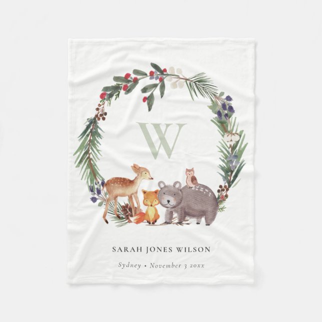 Niedliche Holzleafelblume Kids Fleecedecke (Vorderseite)