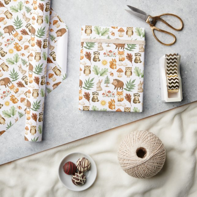 Niedliche Holzmuster-Wrapping Papier Rolle Geschenkpapier (Kunsthandwerk)