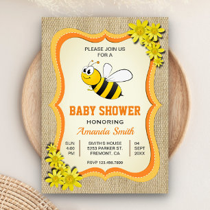 Niedliche Honey Bee Baby Dusche Einladung