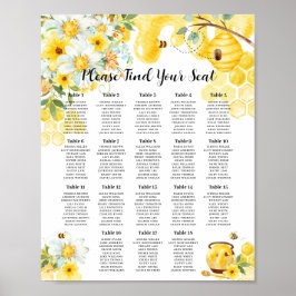 Niedliche Honey Bees Baby Brautparty Hochzeit Poster