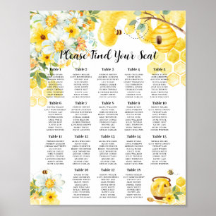 Niedliche Honey Bees Baby Brautparty Hochzeit Poster