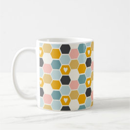 Niedliche Honeycomb Happy Funny Bee Herz Liebe Mus Kaffeetasse