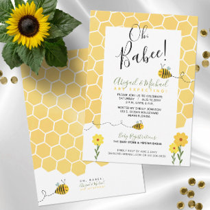 Niedliche Honeycomb Watercolor Bumble Bee Baby Dus Einladung