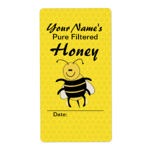 Niedliche Honig-Bienen-Name-Honig-Aufkleber für