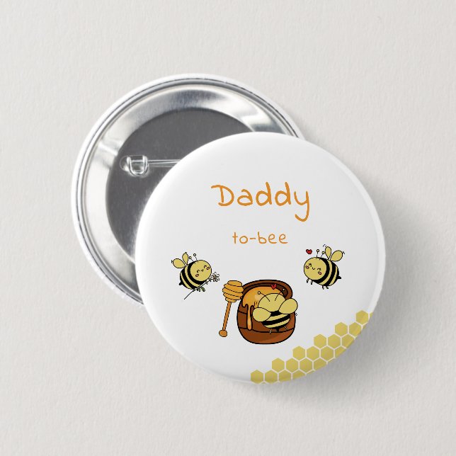 Niedliche Honigbiene & Sweet Honey Daddy-to-bie Button (Vorne & Hinten)