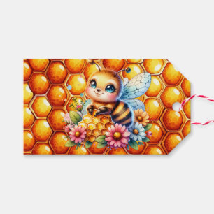 Niedliche Honigbiene und Honeycomb Themed Baby Dus Geschenkanhänger