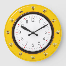 Niedliche Honigbienen Große Wanduhr