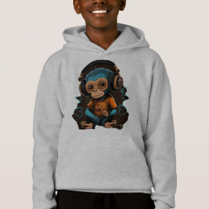 Niedliche Hörmusik des Affen, musikalischer Affe Hoodie