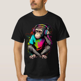 Niedliche Hörmusik des Affen, musikalischer Affe T-Shirt