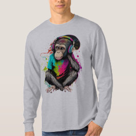 Niedliche Hörmusik des Affen, musikalischer Affe T-Shirt