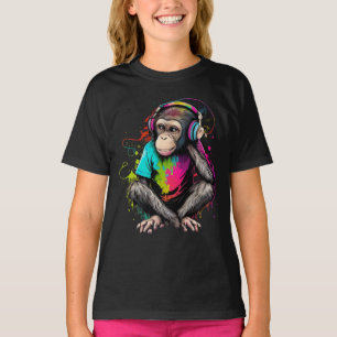Niedliche Hörmusik des Affen, musikalischer Affe T-Shirt