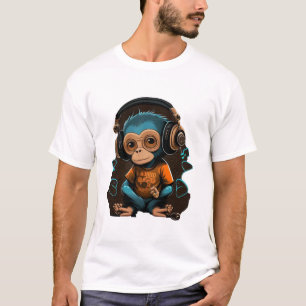 Niedliche Hörmusik des Affen, musikalischer Affe T-Shirt