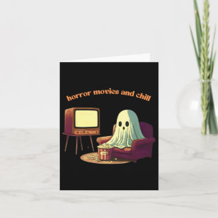 Niedliche Horror-Filme und Chill Halloween-Geist Karte