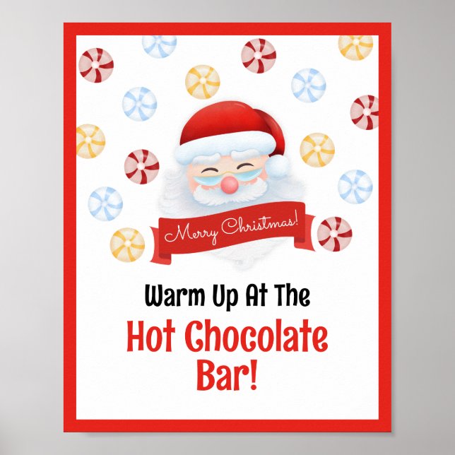Niedliche Hot Chocolate Bar Weihnachtsfeiertag Par Poster (Vorne)