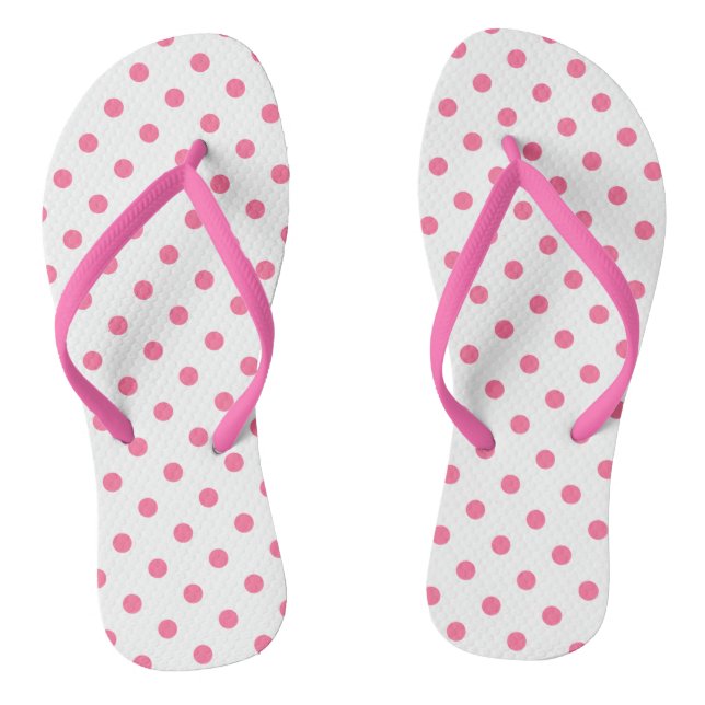 Niedliche Hot-Pink-Punkte - Flip-Flops-Slim-Gurte Flip Flops (Fußbett)