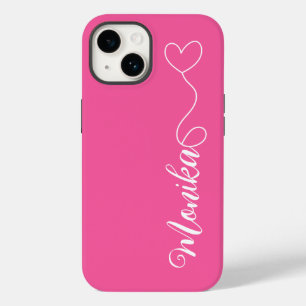 Niedliche Hot-Pink-Typografie personalisiert Case-Mate iPhone 14 Hülle