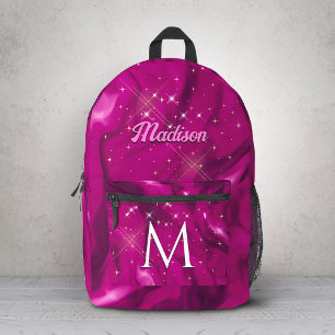 Niedliche Hot-Rosa-Imitate Silberballon Glitzer Mo Bedruckter Rucksack