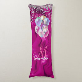 Niedliche Hot-Rosa-Imitate Silberballon Glitzer Mo Seitenschläferkissen