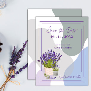 Niedliche Hübsche Lavender Themed Floral Wedding Ankündigungspostkarte