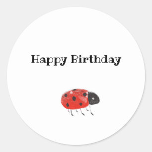 Niedliche Hübsche Red Ladybug individuell einstell Runder Aufkleber