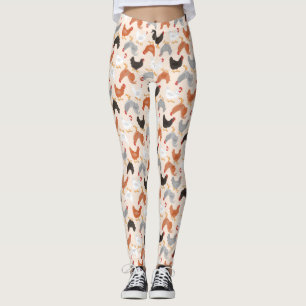 Niedliche Hühner auf heller Beige Leggings