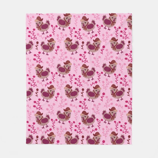 Niedliche Hühner Fleecedecke (Vorderseite)