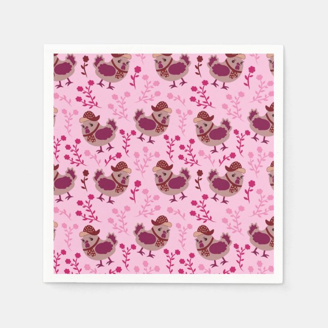 Niedliche Hühner Serviette (Vorderseite)