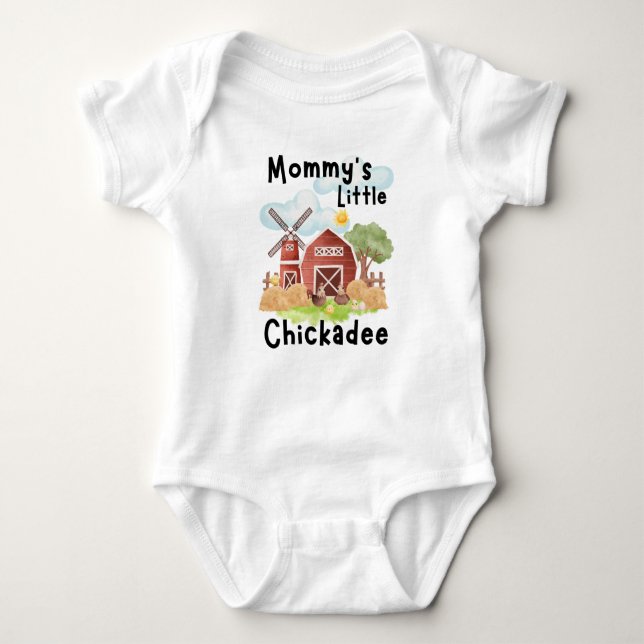 Niedliche Hühner und Hühner Baby Bodysuit Baby Strampler (Vorderseite)