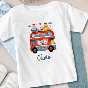 Niedliche Hühner und Londoner Bus Baby T-shirt