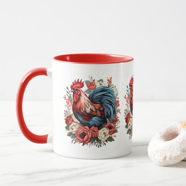 Niedliche Hühnerliebhaber Tasse (Mit Donut)