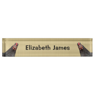 Niedliche Hühnerportraits Personalisiert Namensplakette
