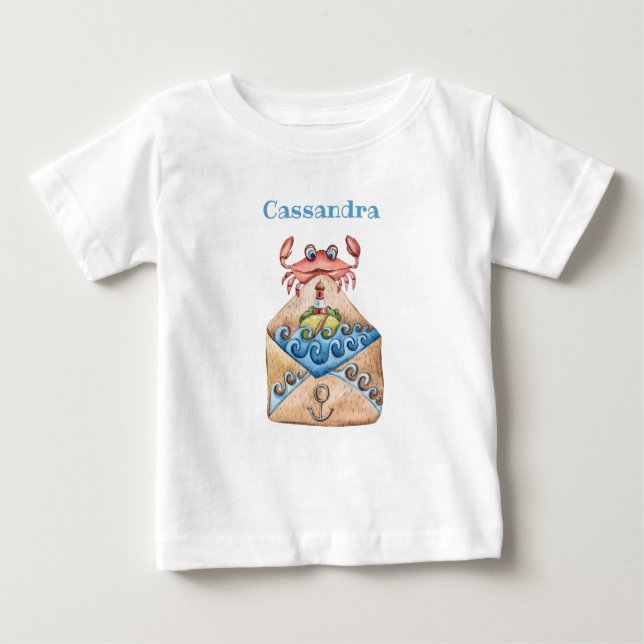 Niedliche Hülle, Leuchtturm Waves Baby T-shirt (Vorderseite)