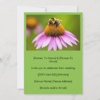 Niedliche Hummel auf Lila Hochzeit
