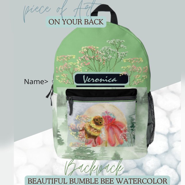 Niedliche Hummel Bedruckter Rucksack (Cute Watercolor Bumble Bee Backpack
)