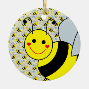 Niedliche Hummel-Biene Keramik Ornament