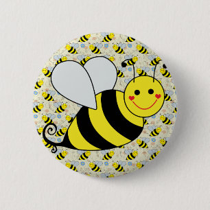 Niedliche Hummel-Biene mit Muster Button