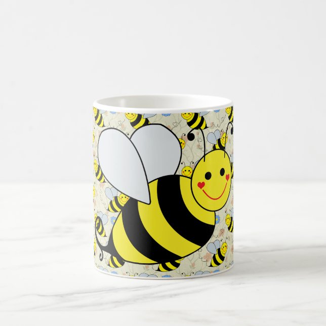 Niedliche Hummel-Biene mit Muster Kaffeetasse (Mittel)